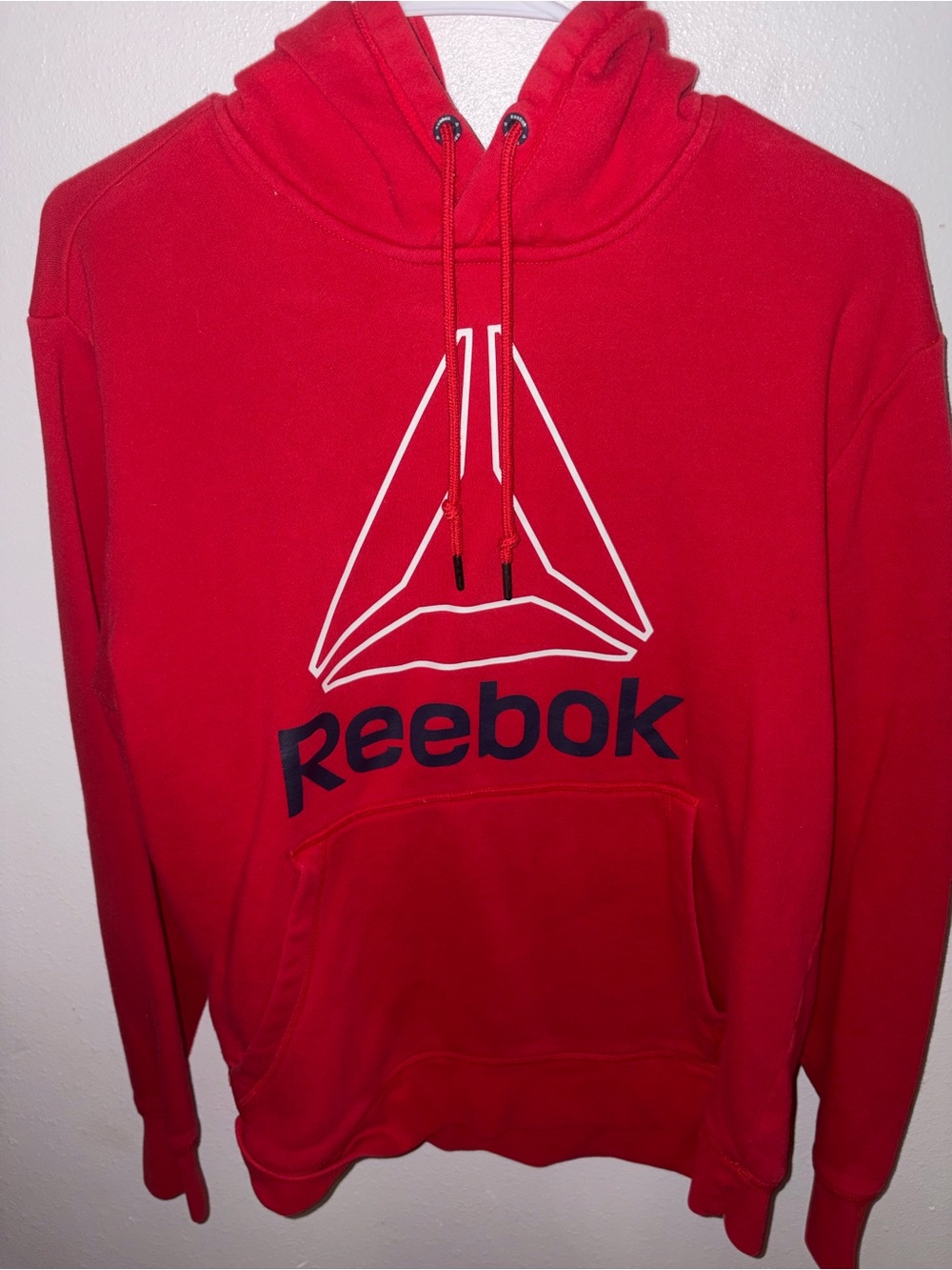 Reebok Red Crewneck Hoodie with Navy Logo